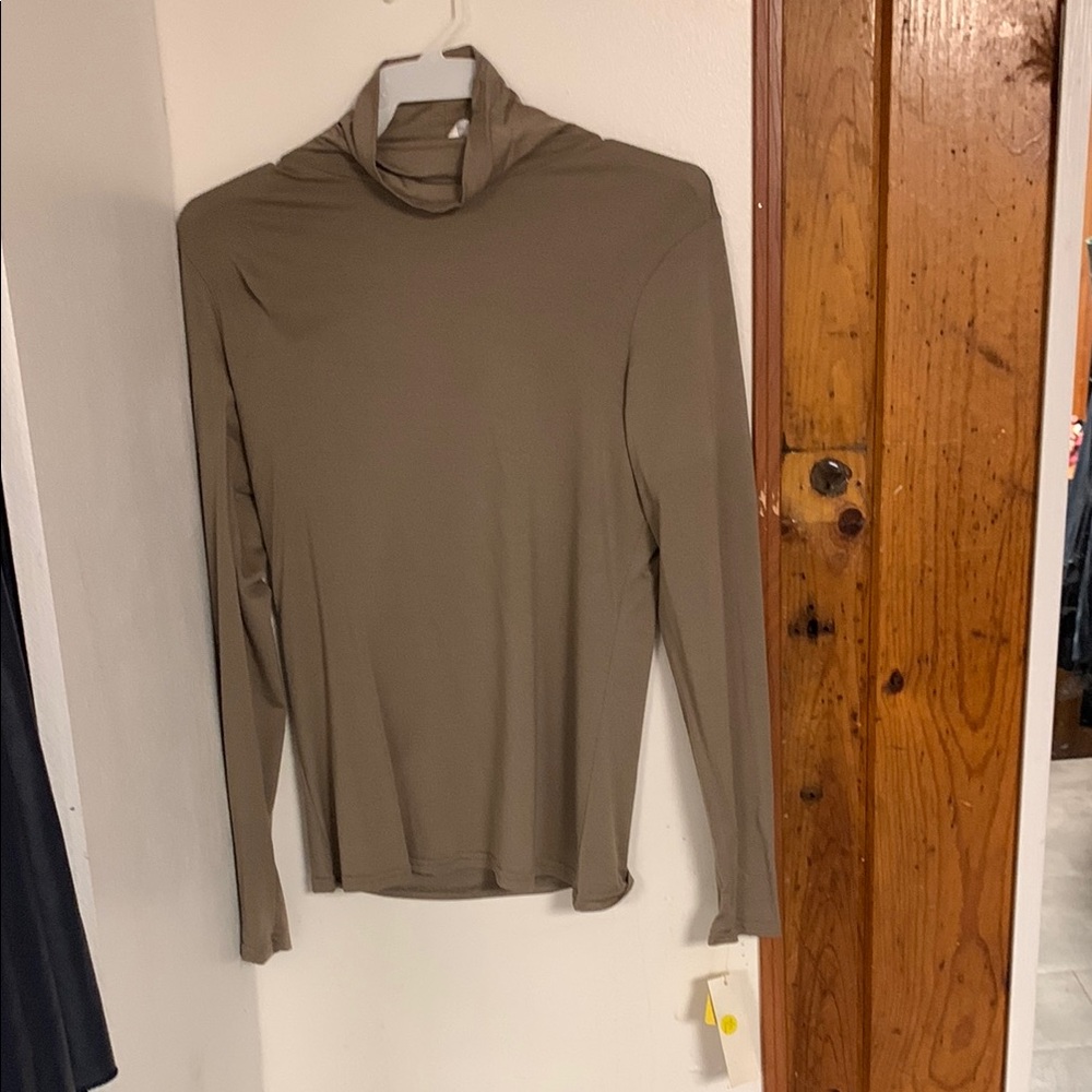 Chic Taupe Turtleneck Top